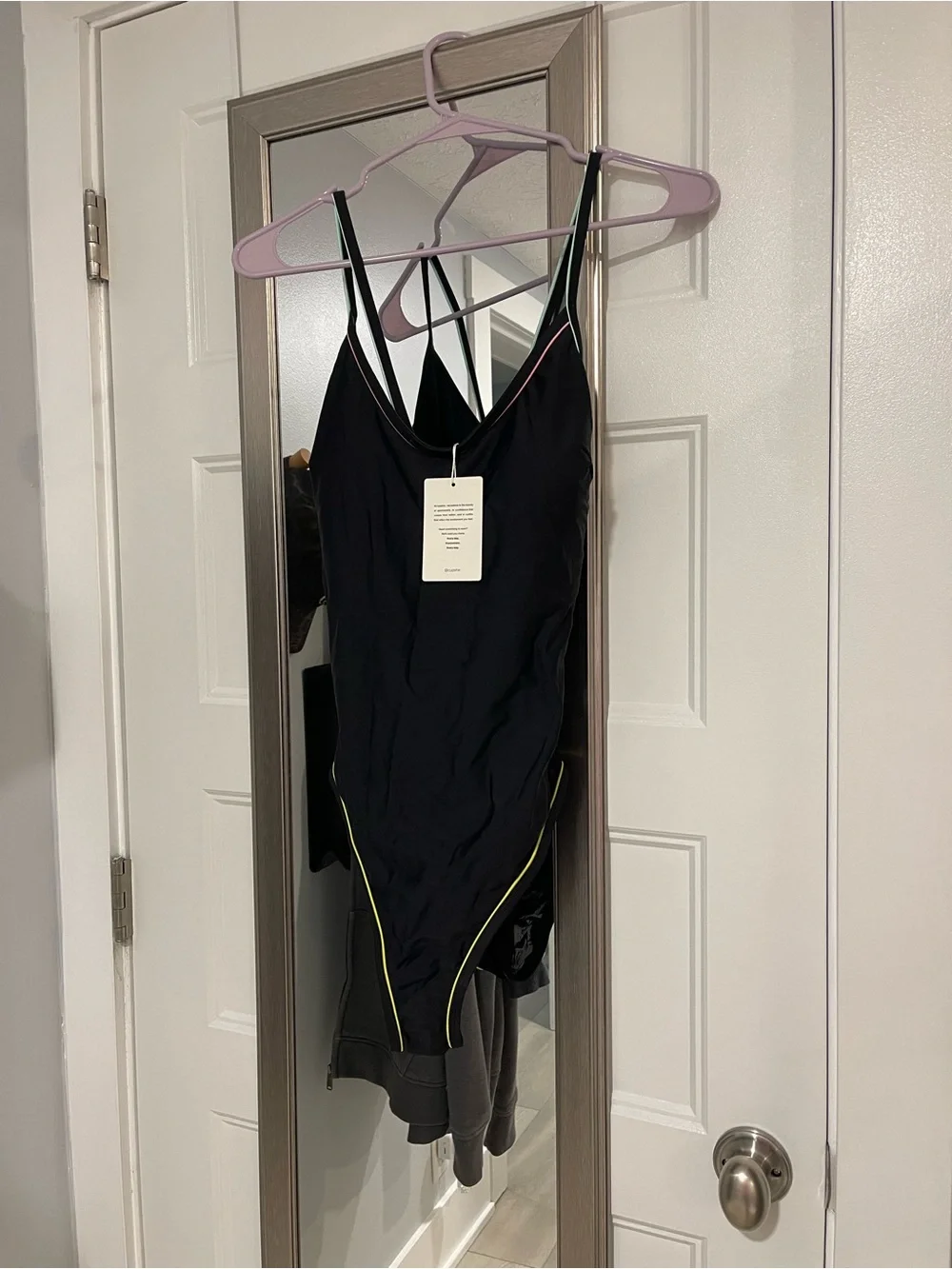 Cupshe Black One-Piece Swimsuit with Contrast Trim NWT